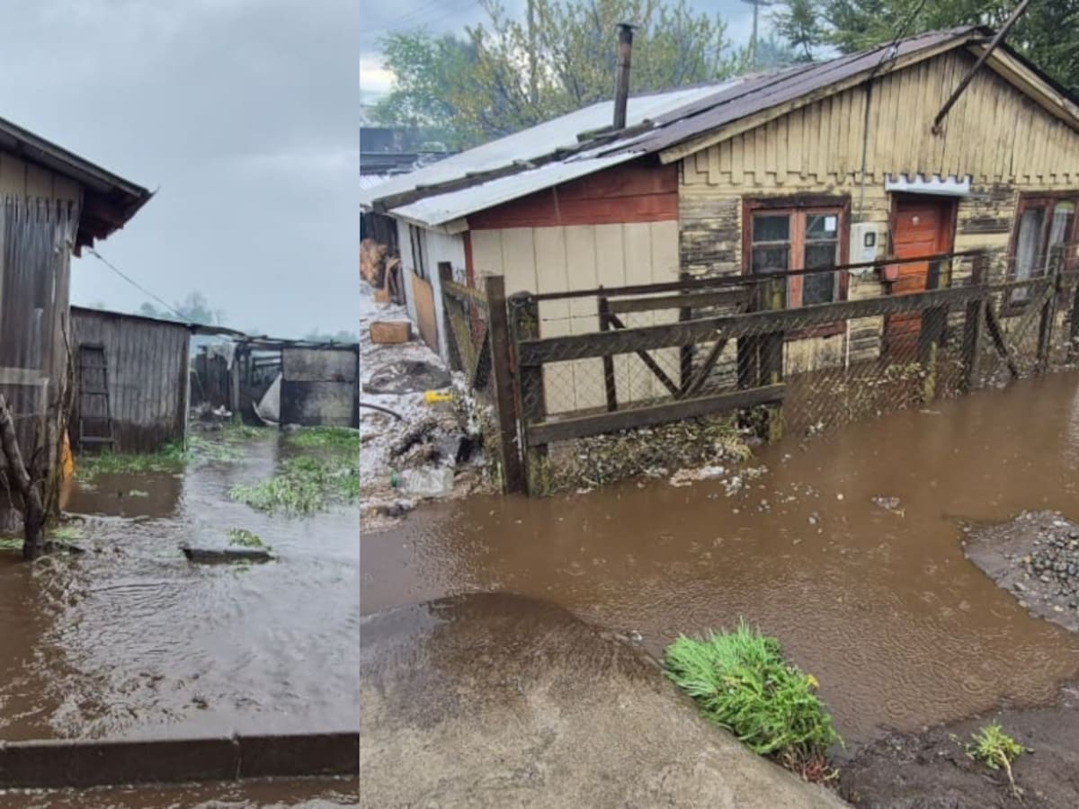 Granizo y lluvias provocan anegamiento de viviendas en Curacautín