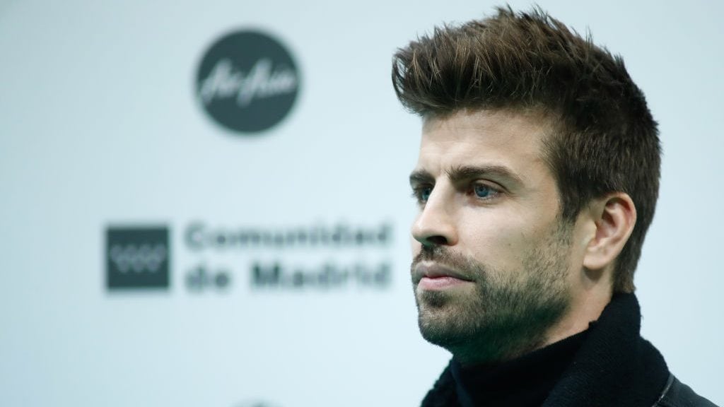 MADRID, SPAIN - NOVEMBER 12: Kosmos Founder and President, Spanish football player Gerard Pique, looks on during the Presentation of the Davis Cup by Rakunten Finals 2019 of tennis at Caja Magica on November 12, 2019, in Madrid, Spain. (Photo by Oscar J. Barroso / AFP7 / Europa Press Sports via Getty Images)