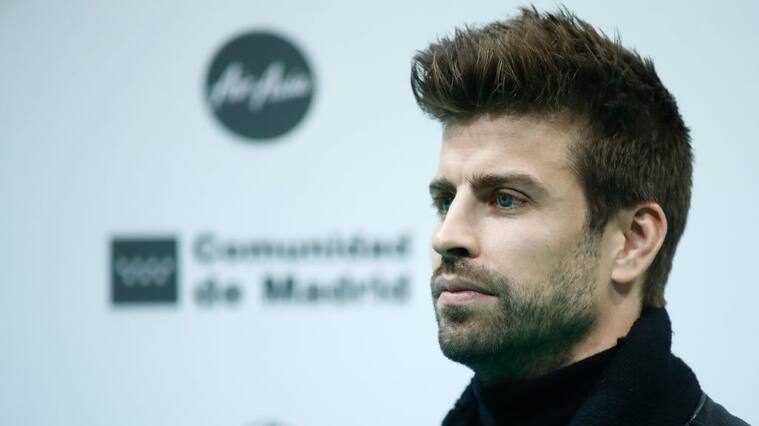 MADRID, SPAIN - NOVEMBER 12: Kosmos Founder and President, Spanish football player Gerard Pique, looks on during the Presentation of the Davis Cup by Rakunten Finals 2019 of tennis at Caja Magica on November 12, 2019, in Madrid, Spain. (Photo by Oscar J. Barroso / AFP7 / Europa Press Sports via Getty Images)