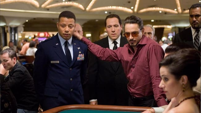 Terrence Howard y Robert Downey Jr. en Iron Man