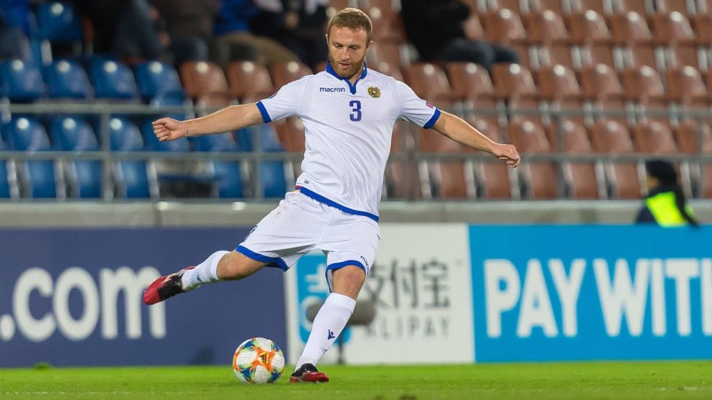 VADUZ, LIECHTENSTEIN - OCTOBER 12: Varazdat Haroyan of Armenia controls the ball during the UEFA Euro 2020 qualifier between Liechtenstein and Armenia on October 12, 2019 in Vaduz, Liechtenstein. (Photo by TF-Images/Getty Images)