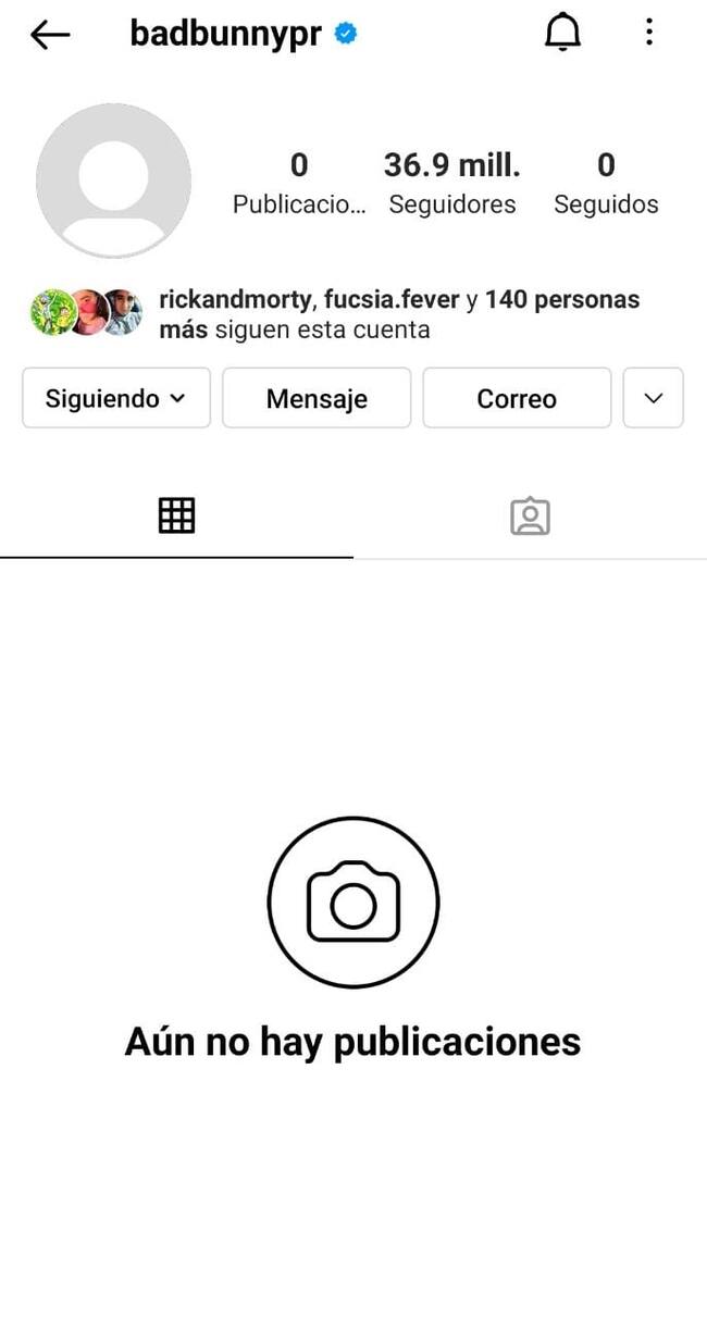 Igual que Daddy Yankee: Bad Bunny borró sus publicaciones en redes sociales