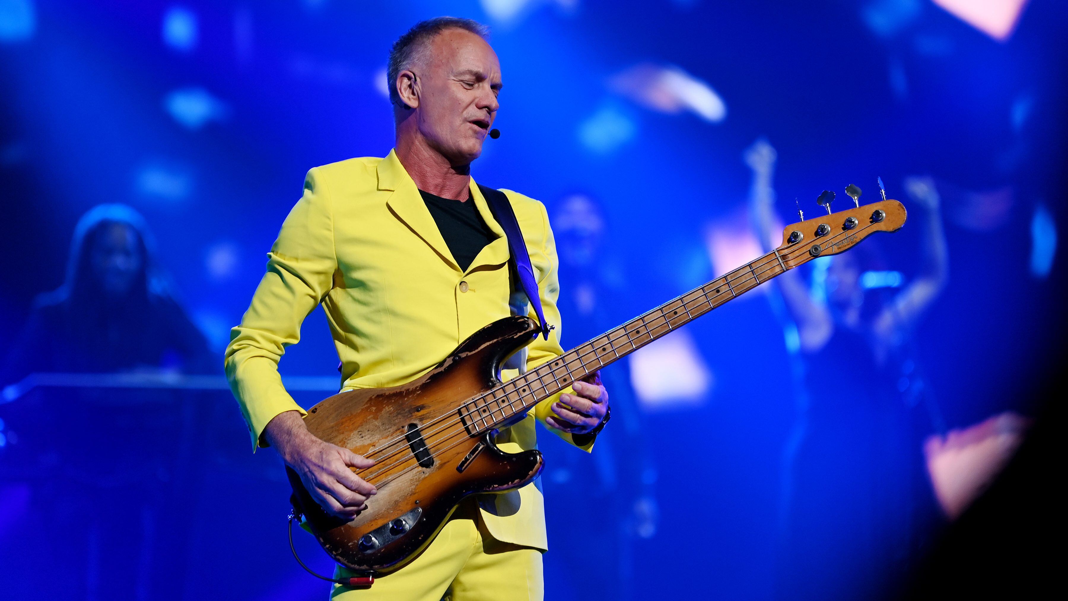 LAS VEGAS, NEVADA - OCTOBER 29: Sting performs during opening night of his residency: "Sting: My Songs" at The Colosseum at Caesars Palace on October 29, 2021 in Las Vegas, Nevada. (Photo by Denise Truscello/Getty Images for Caesars Entertainment)