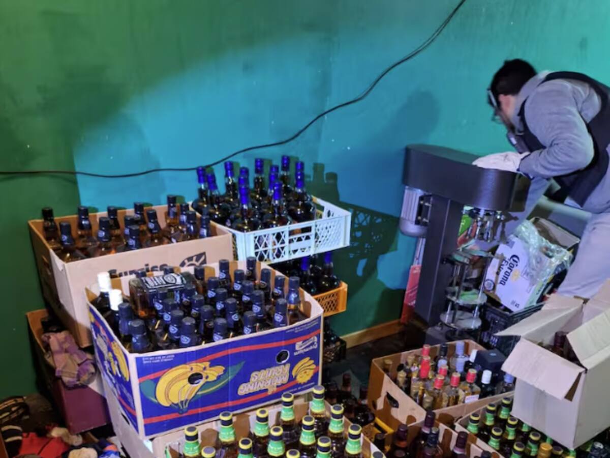Carabineros desmantela laboratorio clandestino de licores en comuna de El Bosque: se decomisaron cerca de 1.200 botellas adulteradas