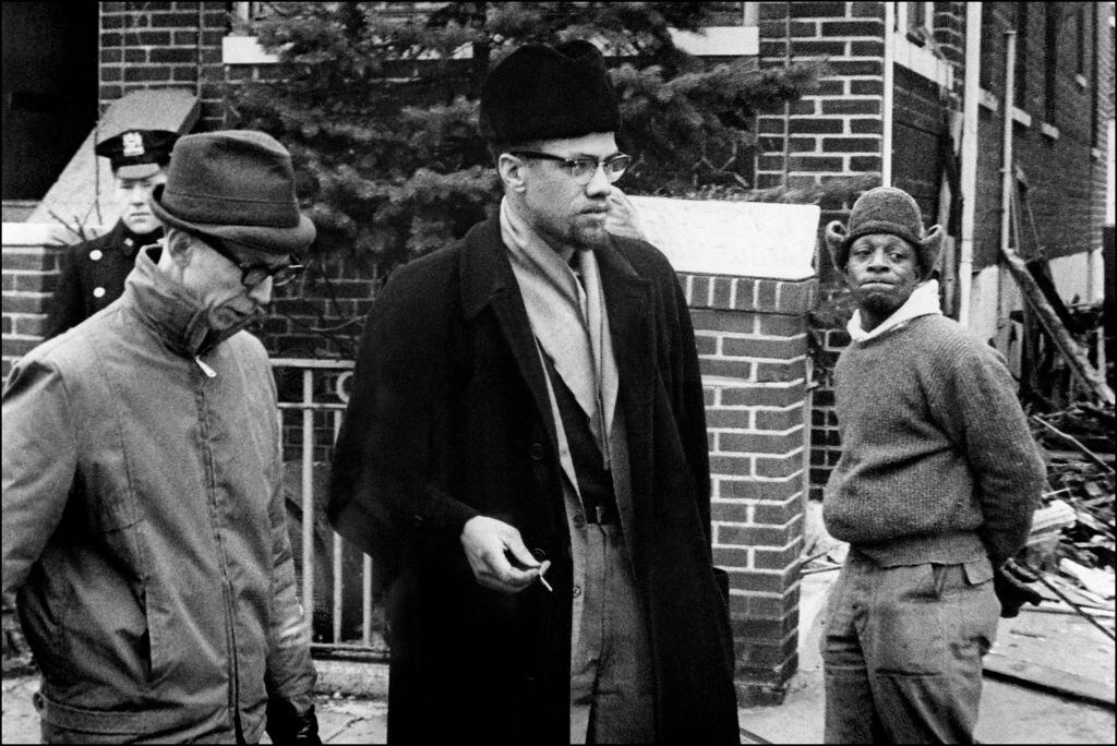 La imagen de Malcolm X el líder de la Organización para la unidad de los Afroamericanos