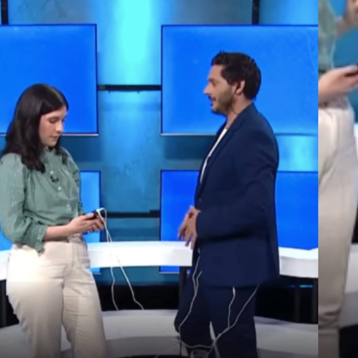 Periodista prueba simulador de dolor menstrual en vivo: su reacción se volvió viral en redes sociales