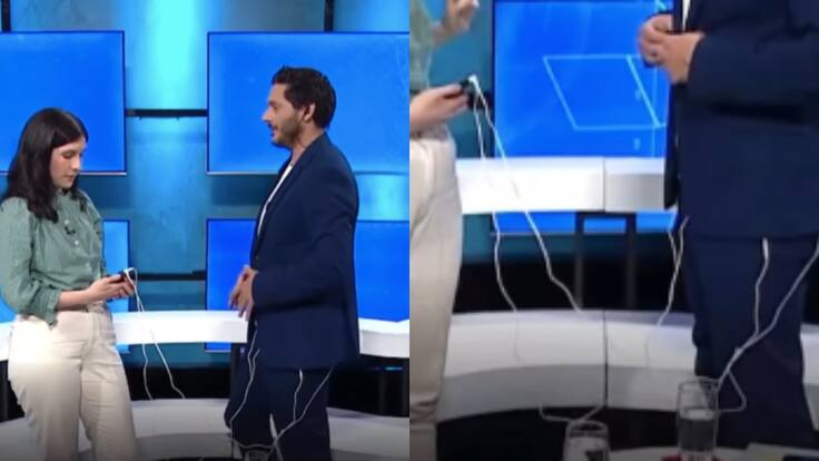 Periodista prueba simulador de dolor menstrual en vivo: su reacción se volvió viral en redes sociales