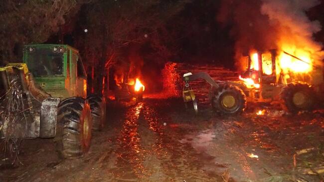Ataque incendiario en Los Ríos y La Araucanía