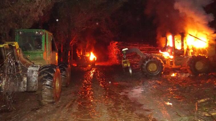 Ataque incendiario en Los Ríos y La Araucanía