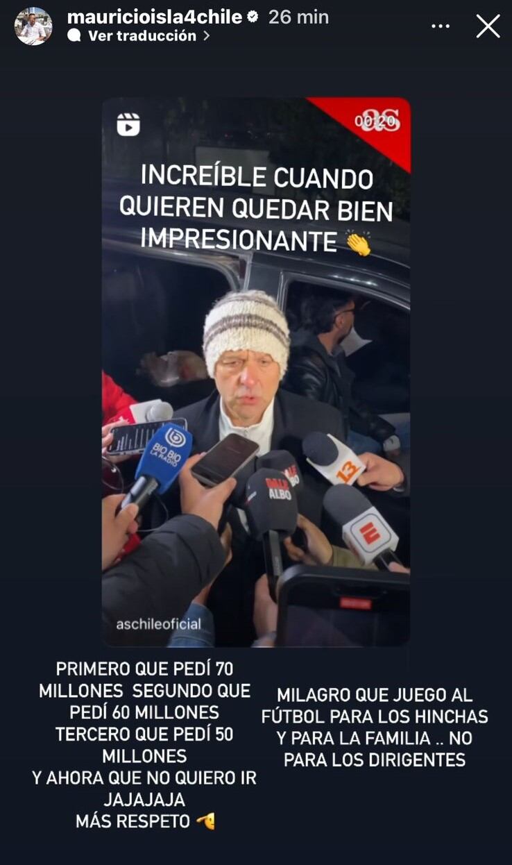 Mauricio Isla salió al paso de las declaraciones Aníbal Mosa por su ‘frustrado’ arribo a Colo Colo | Instagram: Mauricio Isla