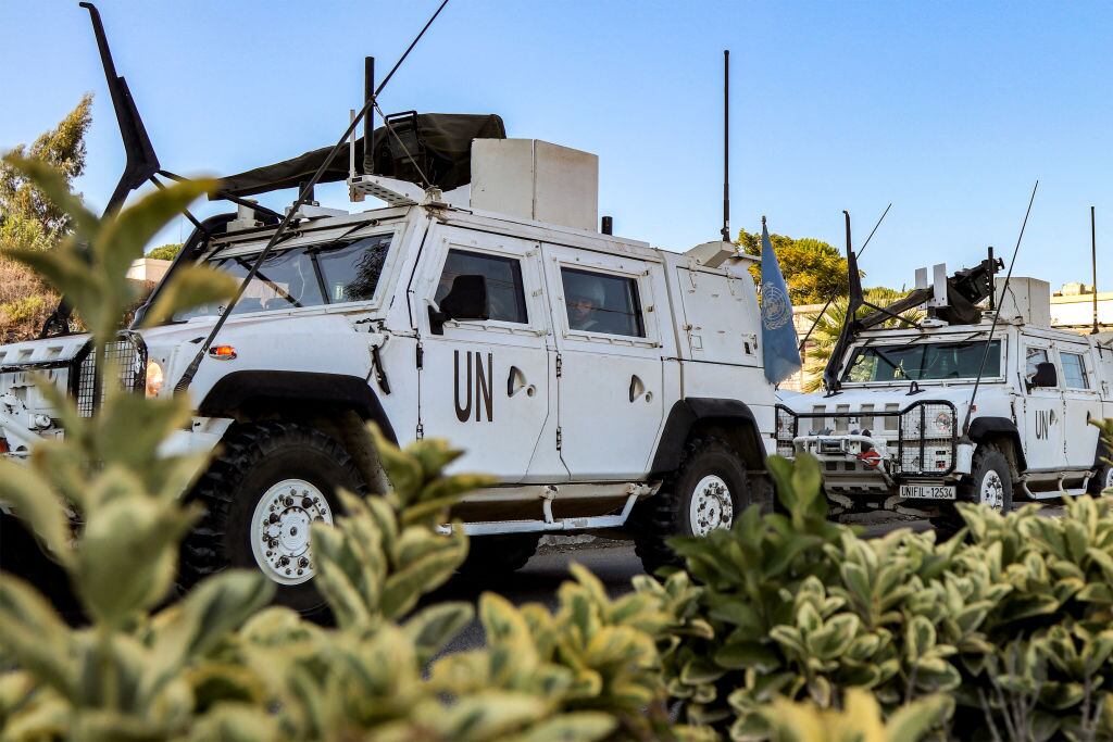 Los cascos azules de la Unifil avanzan por las rutas del Líbano en Medio Oriente