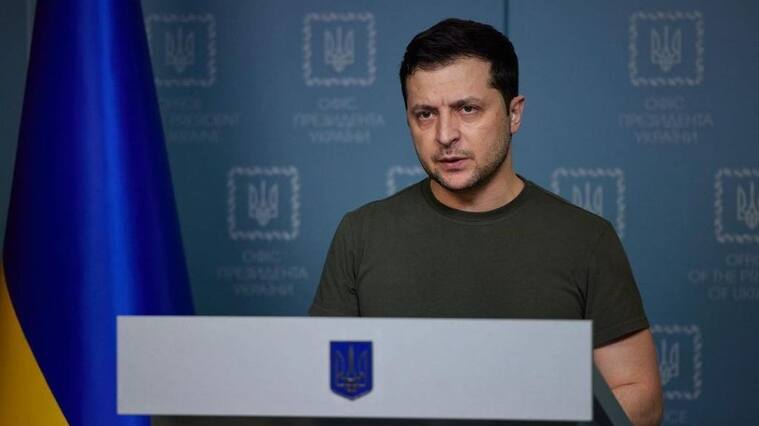 KYIV, UKRAINE - FEBRUARY 28: (----EDITORIAL USE ONLY â MANDATORY CREDIT - "PRESIDENCY OF UKRAINE/ HANDOUT" - NO MARKETING NO ADVERTISING CAMPAIGNS - DISTRIBUTED AS A SERVICE TO CLIENTS----) Ukrainian President Volodymyr Zelensky makes a speech in Kyiv, Ukraine on February 28, 2022. (Photo by Presidency of Ukraine / Handout/Anadolu Agency via Getty Images)