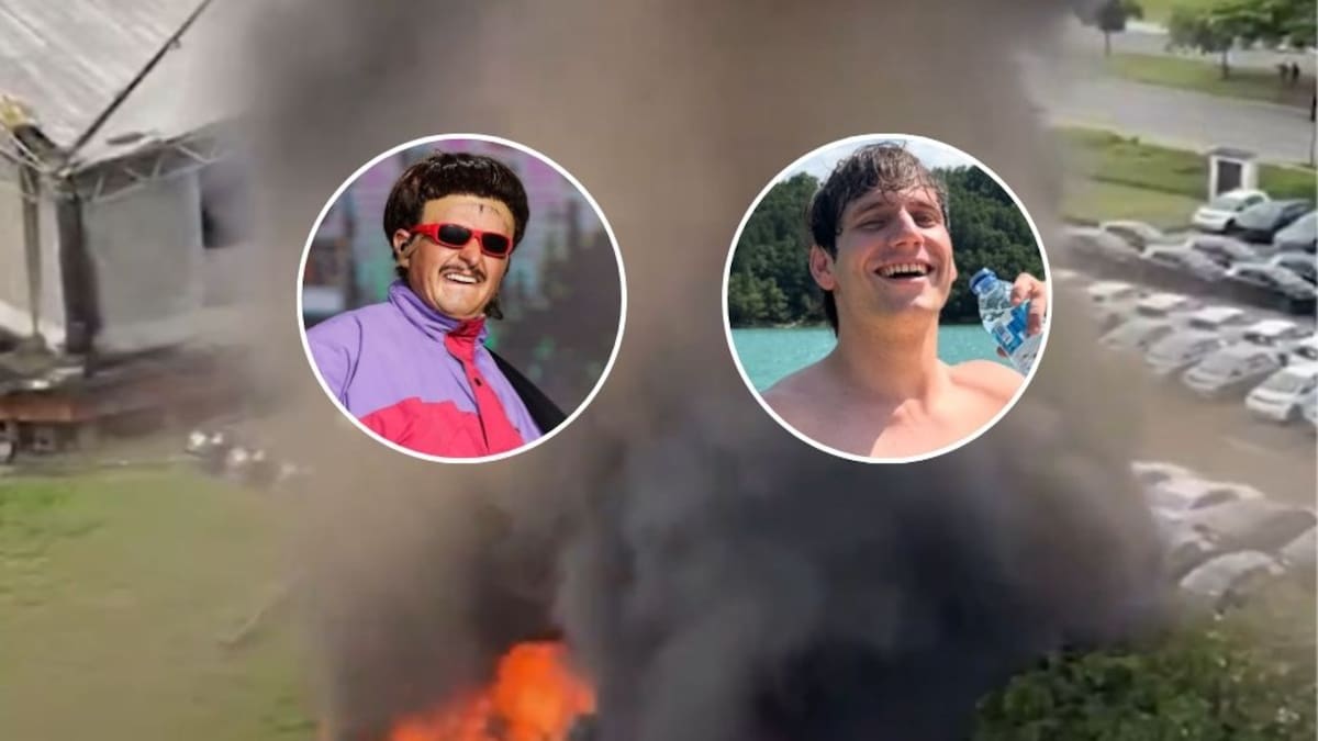 Crudo registro: difunden imágenes del momento exacto en que un helicóptero cae tras choque que mató a Gaspi y Oliver Tree