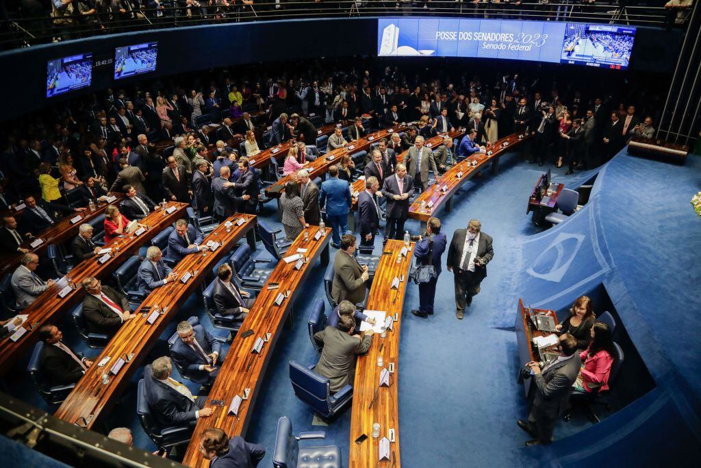 Vista del pleno en la sala del Senado Federal de Brasil ubicado en la ciudad de Brasilia