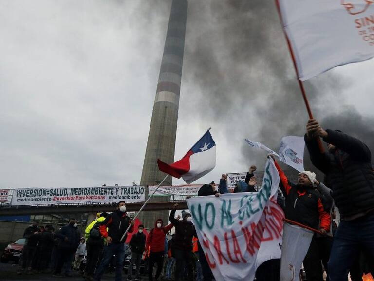 22 DE JUNIO DE 2022/PUCHUNCAVIPrimer día de paro de trabajadores de Codelco Ventanas, tras los anuncios de cierre de la planta, debido a la contaminación en la zona de sacrificio de Quintero y Puchuncaví.
FOTO: LEONARDO RUBILAR CHANDIA/AGENCIAUNO