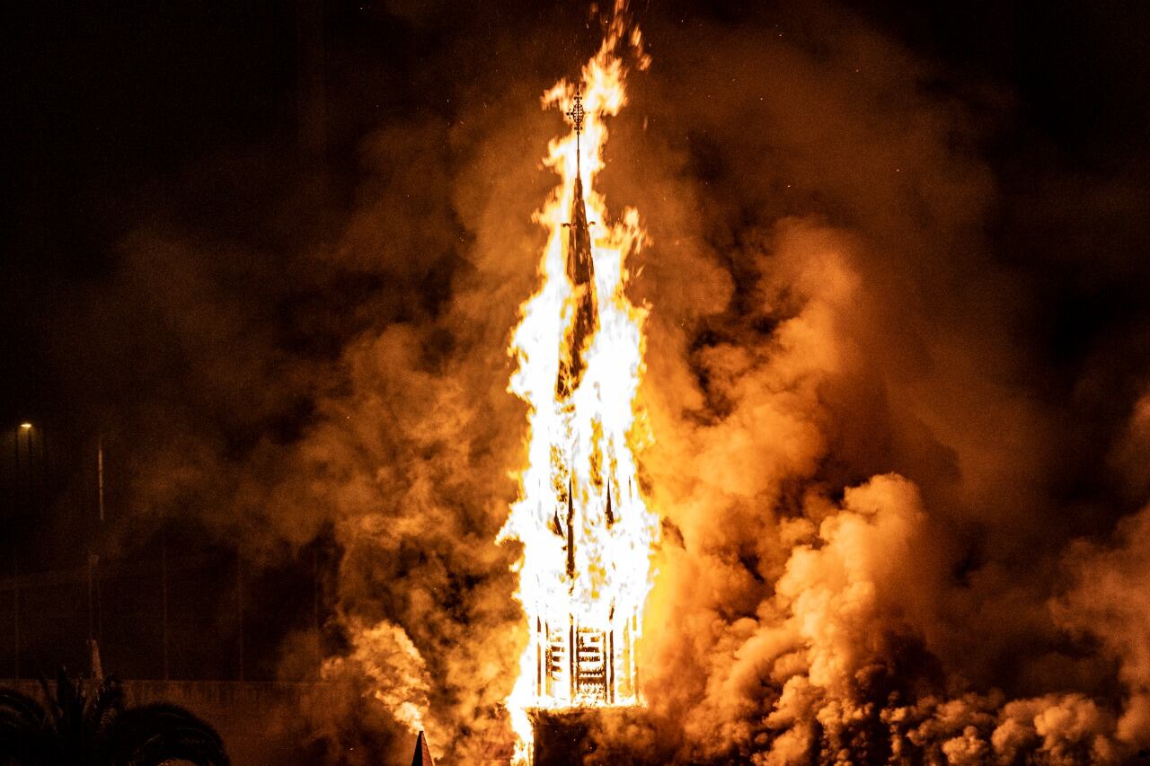 Incendio en iglesia San Francisco de Borja