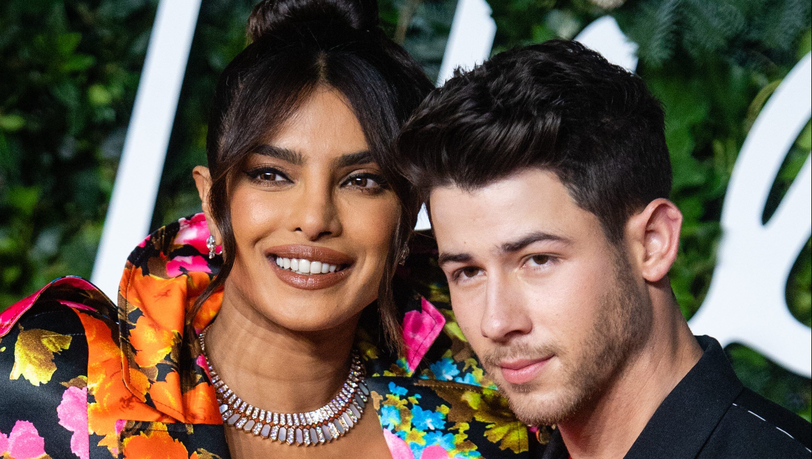 LONDON, ENGLAND - NOVEMBER 29: Priyanka Chopra and Nick Jonas attend Fashion Awards 2021 at the Royal Albert Hall on November 29, 2021 in London, England. (Photo by Samir Hussein/WireImage)