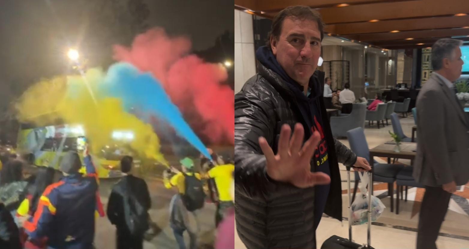 Selección de Colombia ya está en Chile para enfrentar a La Roja: así fue su llegada al hotel con gran recibimiento de sus hinchas