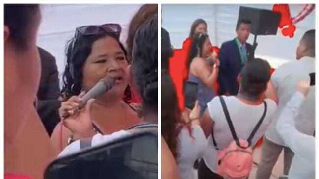 ¡Yo me opongo!: mujer interrumpe matrimonio y revela que novio es el padre de sus hijos