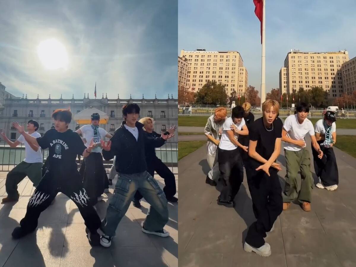 Grupo de k-pop NTX sorprende bailando frente a La Moneda tras show en Chile