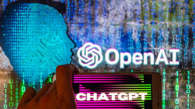 OpenAI logo seen on screen with ChatGPT website displayed on mobile seen in this illustration in Brussels, Belgium, on December 12, 2022. (Photo by Jonathan Raa/NurPhoto via Getty Images)