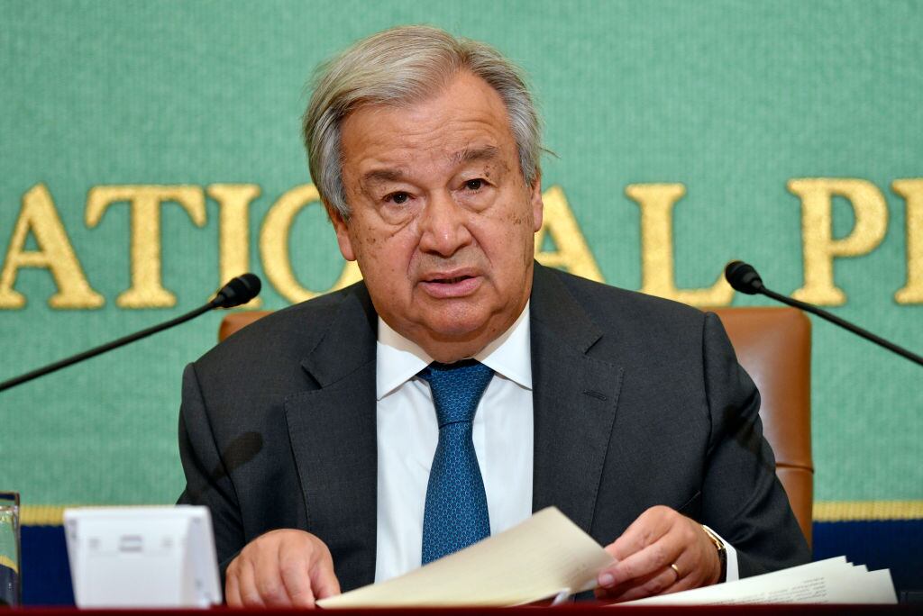 El secretario general de la ONU Antonio Guterres en su visita a Japón