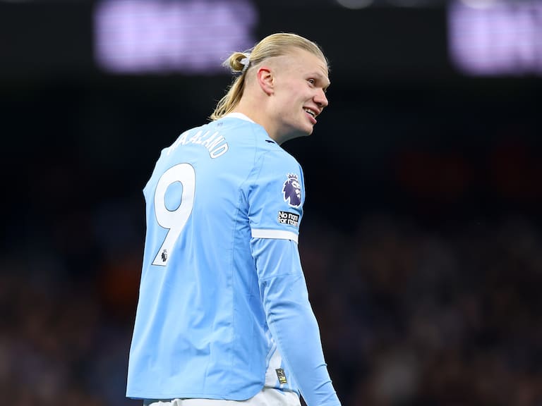 MANCHESTER, ENGLAND - DECEMBER 20: Erling Haaland of Manchester City during the Premier League match between Manchester City and West Ham United at Etihad Stadium on December 20, 2025 in Manchester, England. (Photo by Molly Darlington/Getty Images)