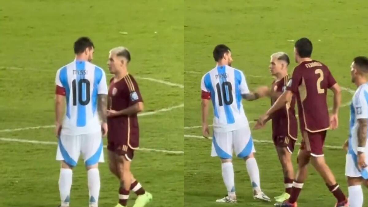 Manotazo y empujón: el tenso cruce que tuvo Soteldo con Messi en el duelo entre Venezuela y Argentina