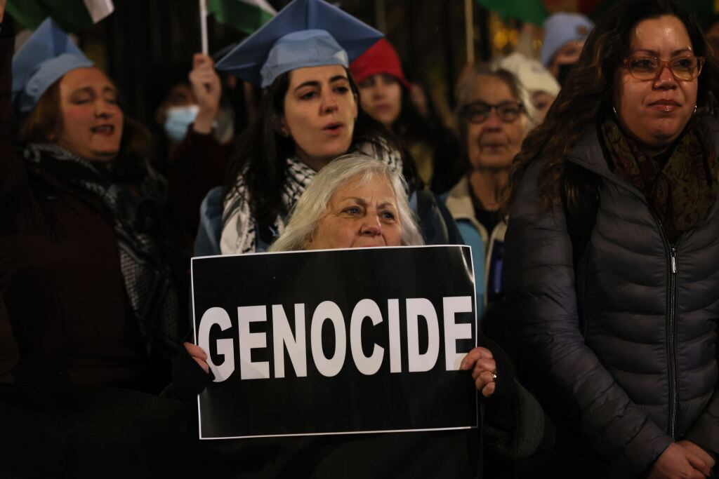 Manifestación en Nueva York en contra de los asesinatos en la Franja de Gaza