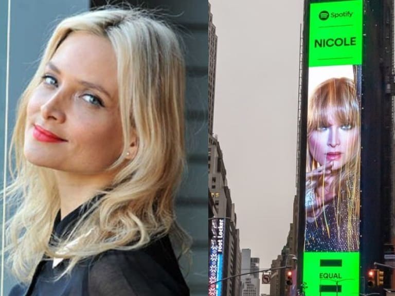 Nicole apareció en el Times Square en Nueva York para celebrar su nuevo disco