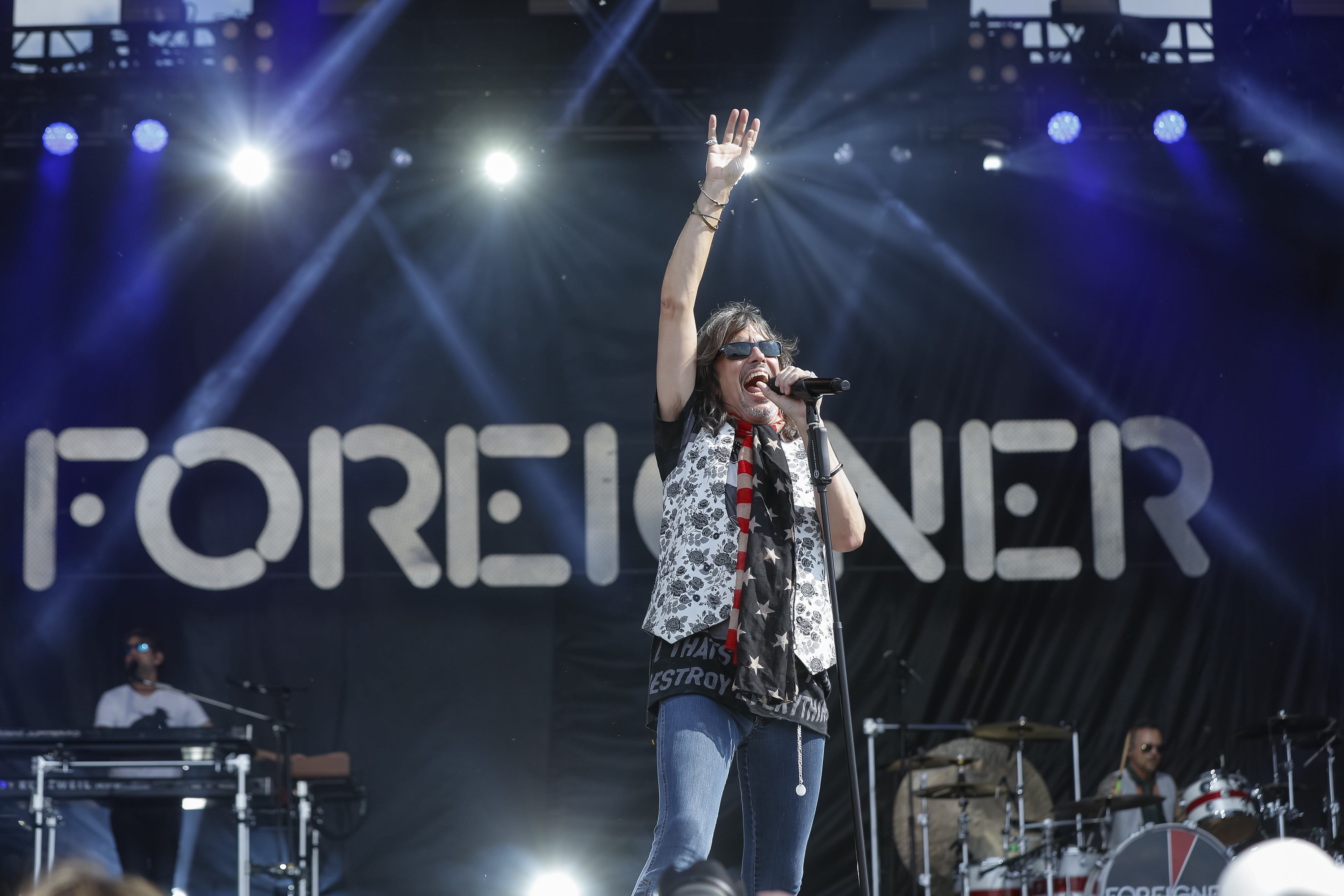 INDIANAPOLIS, IN - MAY 24: Kelly Hansen of Foreigner performs at Indy 500 Carb Day at the Indianapolis Motor Speedway on May 24, 2019 in Indianapolis, Indiana. (Photo by Michael Hickey/Getty Images) ***Local Caption*** Kelly Hansen