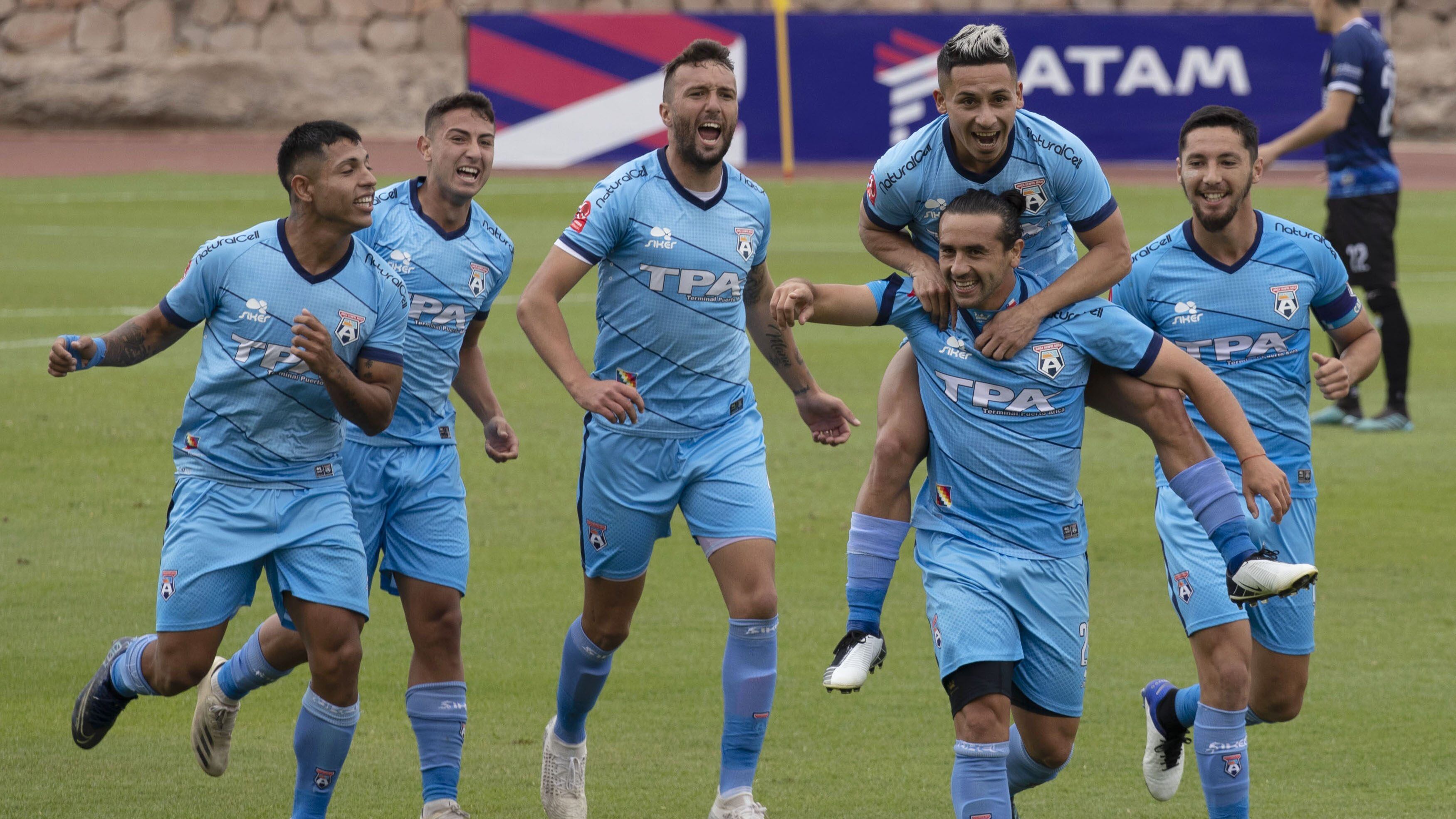 San Marcos de Arica sería reintegrado a la Primera BCelebracion del primer gol de san marcos, durante el partido valido por la fecha 16 del Campeonato Ascenso Betsson 2021, entre San Marcos de Arica y Magallanes, disputado en el estadio Carlos Dittborn Arica.

FOTO: NICOLAS LE-BLANC/AGENCIAUNO