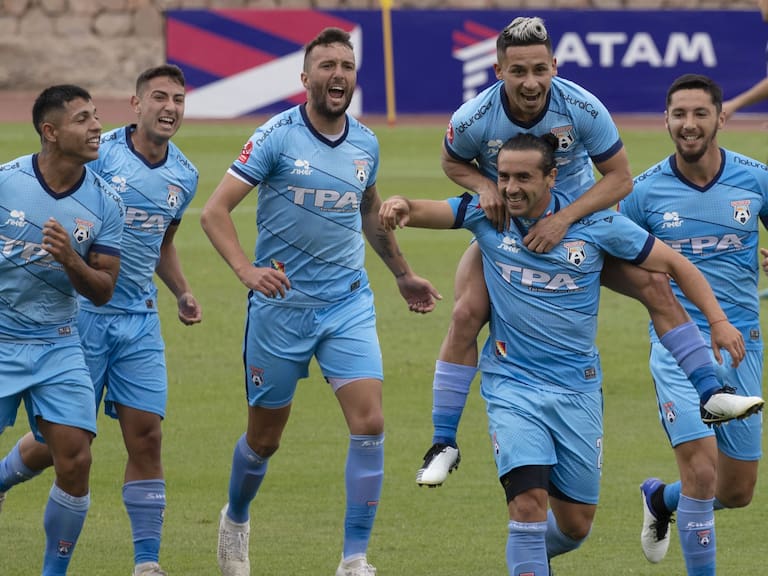 San Marcos de Arica sería reintegrado a la Primera BCelebracion del primer gol de san marcos, durante el partido valido por la fecha 16 del Campeonato Ascenso Betsson 2021, entre San Marcos de Arica y Magallanes, disputado en el estadio Carlos Dittborn Arica.
FOTO: NICOLAS LE-BLANC/AGENCIAUNO