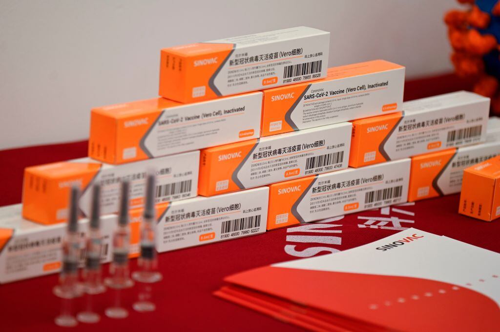 La vacuna de Sinovac Biotech en una muestra en Pekín
