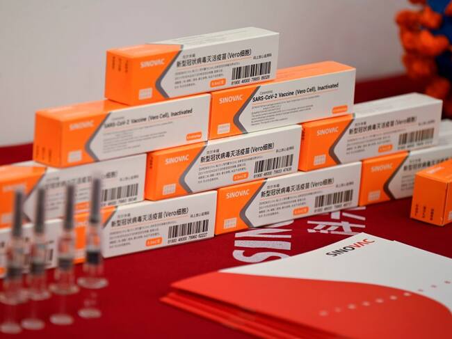 La vacuna de Sinovac Biotech en una muestra en Pekín