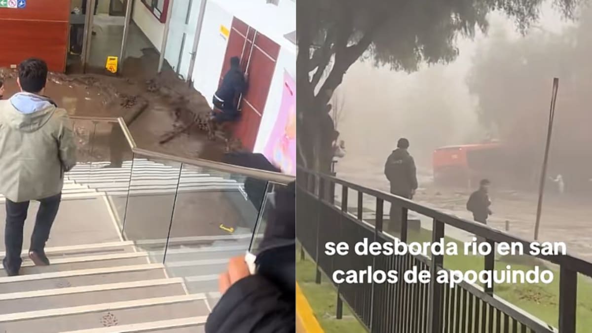 Joven se colgó de puertas para no ser arrastrado: las impactantes imágenes del aluvión en Duoc UC de Las Condes
