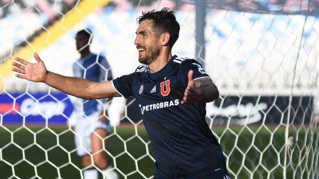 09 DE MAYO2021/ANTOFAGASTA Joaquin Larrivey celebra el 1-0 ,durante el partido valido por la fecha 7 del Campeonato Nacional AFP PlanVital 2021 ,entre Deportes Antofagasta vs Universidad de Chile , disputado en el Estadio Calvo & Bascuñan
FOTO CAMILO ALFARO/AGENCIAUNO