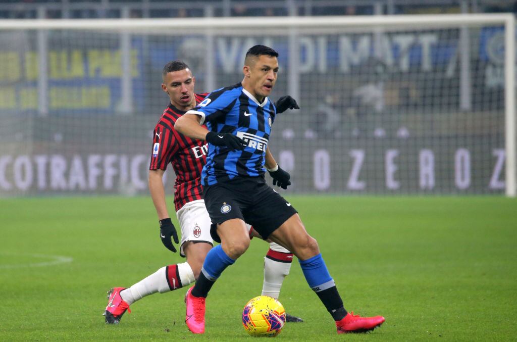 Alexis Sánchez en el clásico Inter-Milan