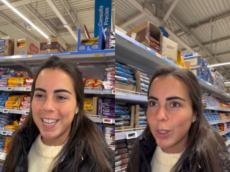“Da placer visual”: influencer española destaca curioso detalle de los supermercados chilenos y su reacción ya es viral