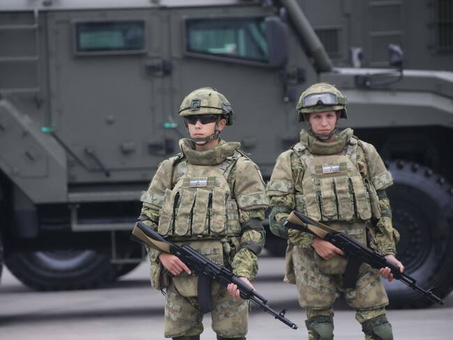Unidad especial armada de Rusia en una muestra en los alrededores de Moscú