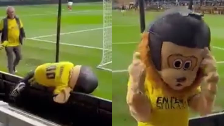 No podía mantenerse de pie: expulsan a la mascota de un equipo de fútbol por presentarse ebria e increpar a hinchas