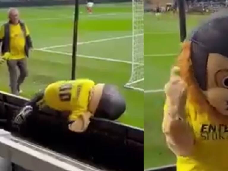 No podía mantenerse de pie: expulsan a la mascota de un equipo de fútbol por presentarse ebria e increpar a hinchas