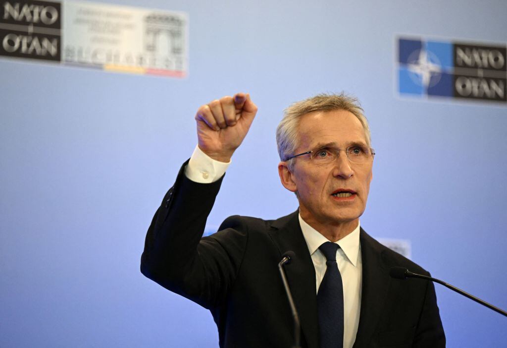 El secretario general de la OTAN Jens Stoltenberg ante los medios de comunicación