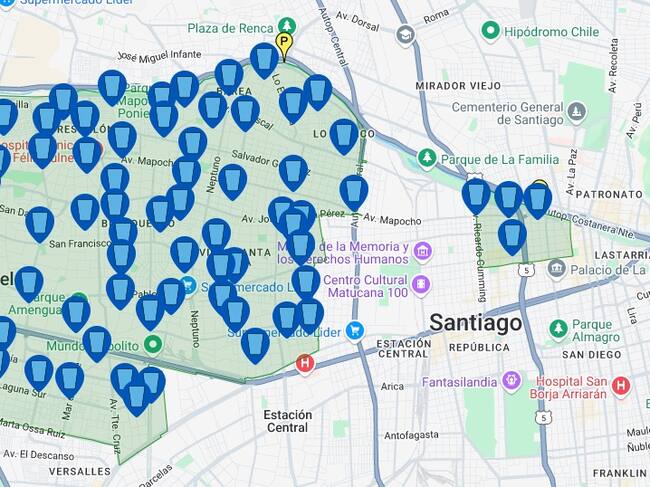 Dónde están los puntos de abastecimiento por corte de agua en Santiago | Captura de pantalla