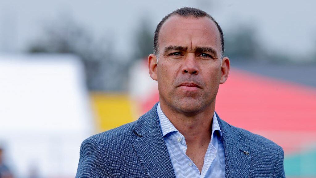 5 de Junio del 2021/SANTIAGOEl Director Tecnico de Universidad de Chile Rafael Dudamel(c) ,durante el partido valido por la décima fecha del Campeonato Nacional AFP PlanVital 2021, entre Palestino vs Universidad de Chile, disputado en el Estadio Municipal de la Cisterna.
FOTO:FRANCISCO LONGA/AGENCIAUNO