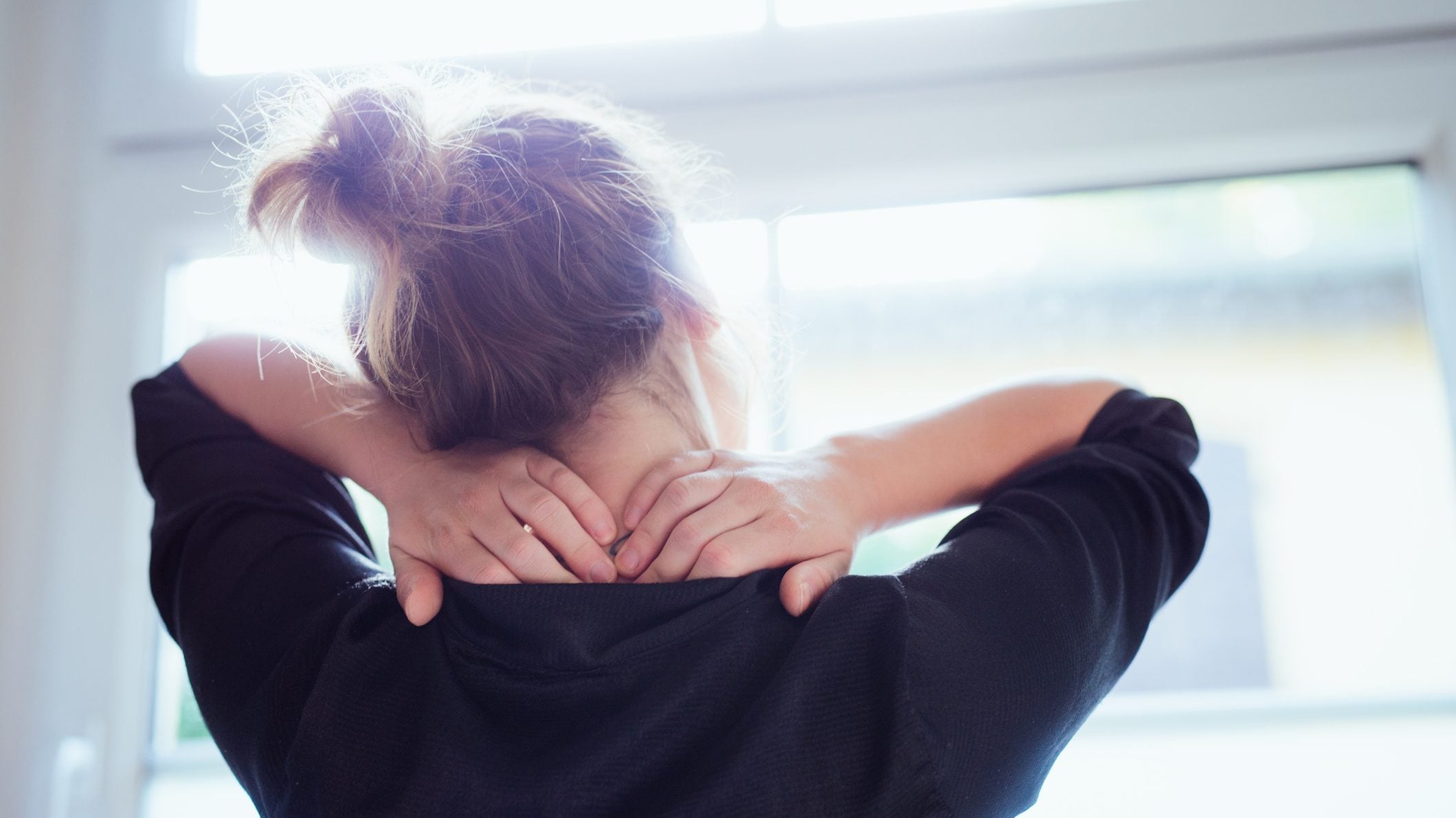 Woman starting in the day.