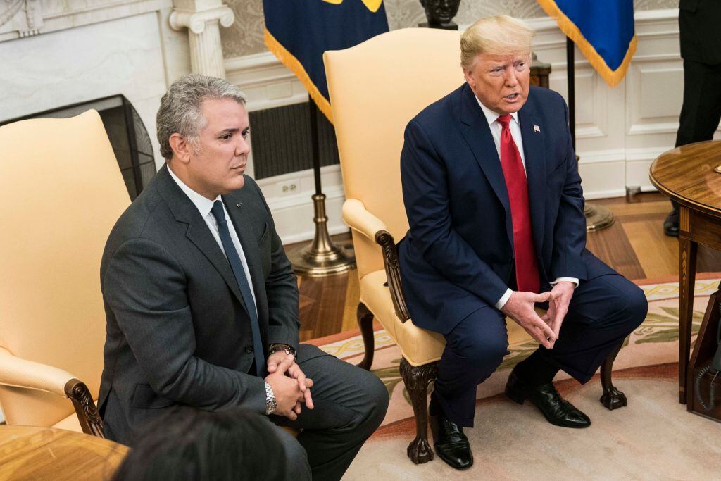 Iván Duque en una cita con Donald Trump