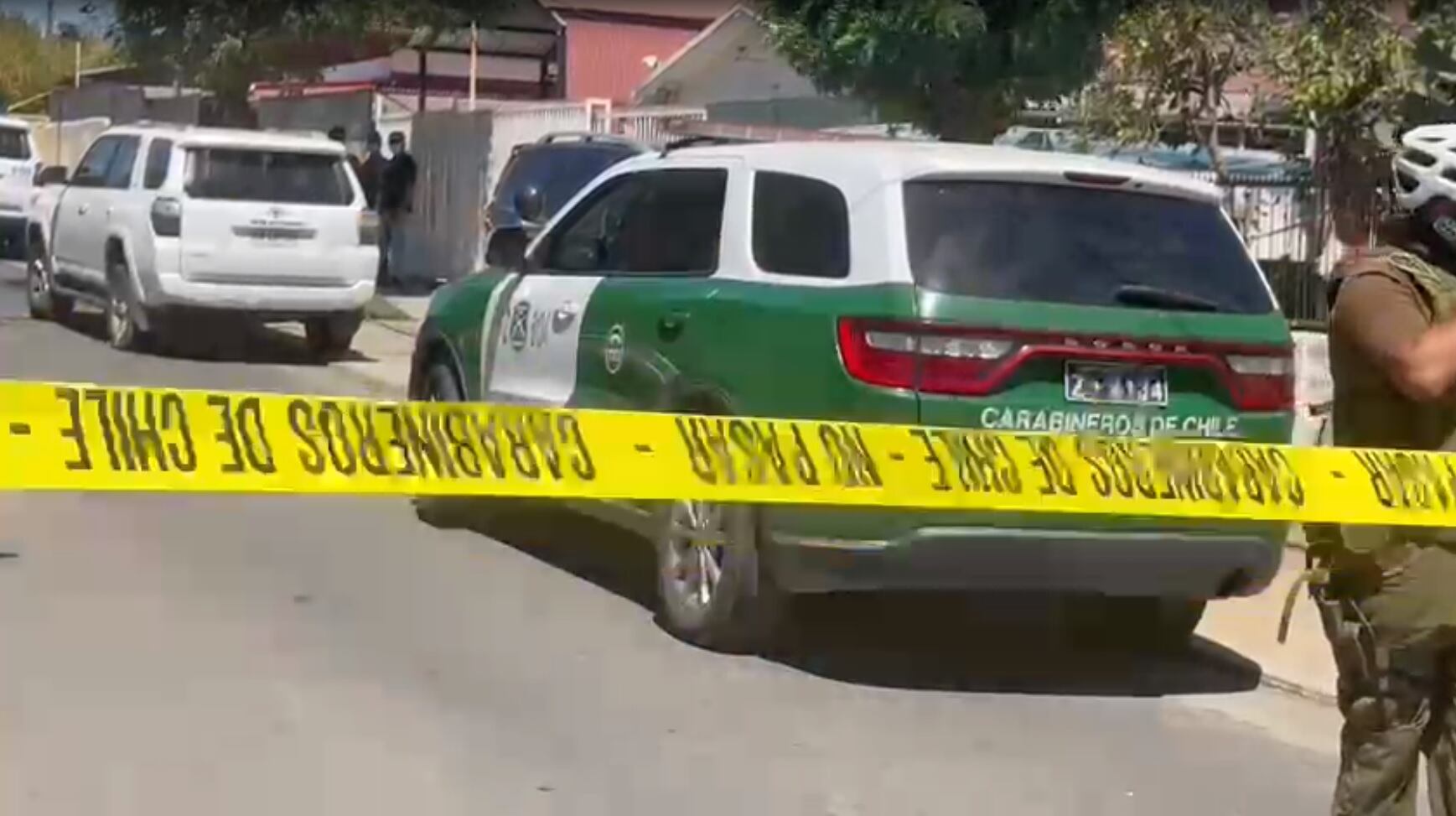 Imagen del sitio del suceso, acordonado por Carabineros. Foto: ADN.CL