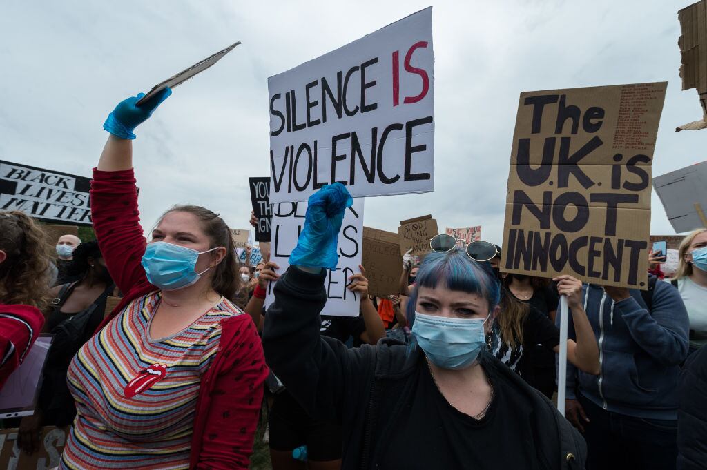 Protestas en Londres durante la pandemia