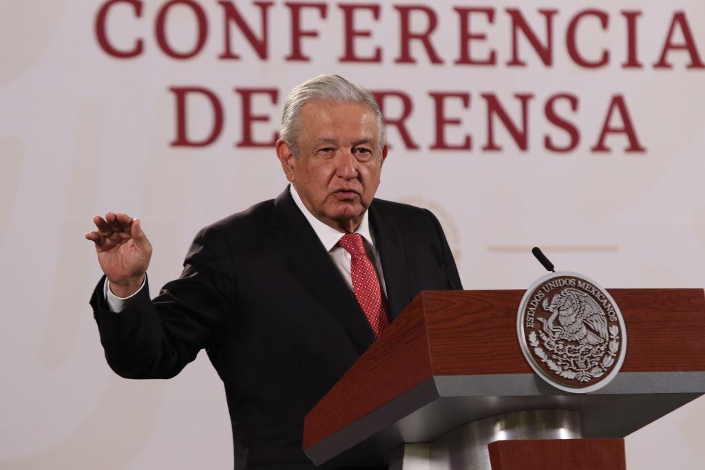 El presidente mexicano Andrés Manuel Lopez Obrador ante la prensa
